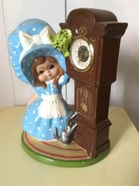 Vintage Girl & Cat Wind-Up Clock https://ctbids.com/#!/description/share/135434