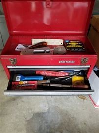 Craftsmen tool box with tools