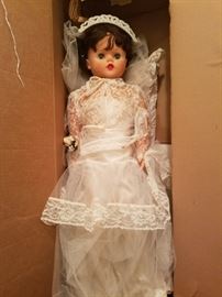 Vintage large bride doll with box