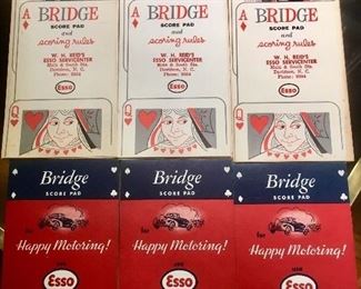 Vintage Esso gas station premiums/handouts (bridge tally sheets)