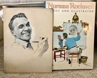 Ozni Brown Self Portrait along with Norman Rockwell Book
