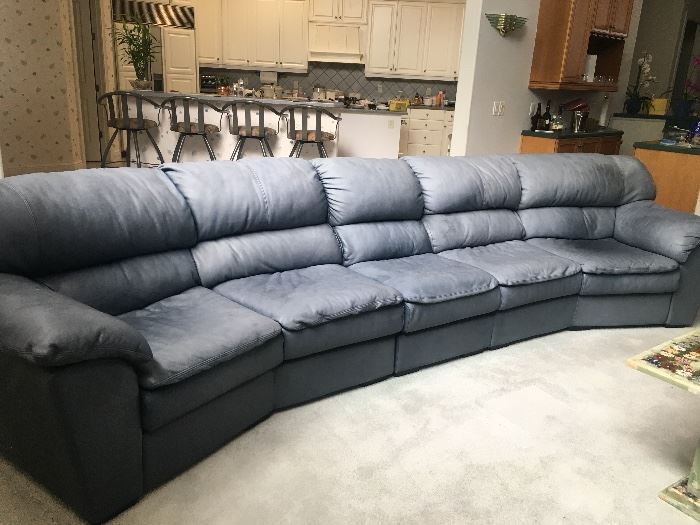 This is a 3 piece leather sectional.  There are some stains on it. 