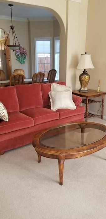 Red Sofa is Ethan Allen