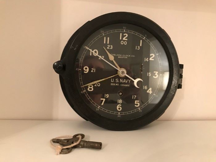 U. S. Navy Chelsea Clock w/Key
