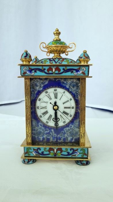 Chinese Cloisonne Carriage clock 