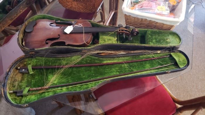 Two violins in need of repair 
