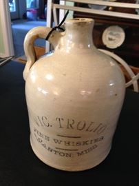 Vic Trolio jug, 1800's Canton, MS  whiskey maker