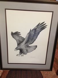 graphite print signed Mike Wharton, Mississippi artist