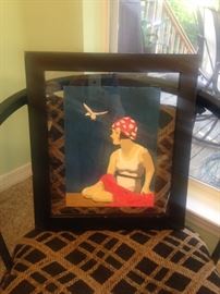 Art Nouveau original painting attributed to Mississippi artist