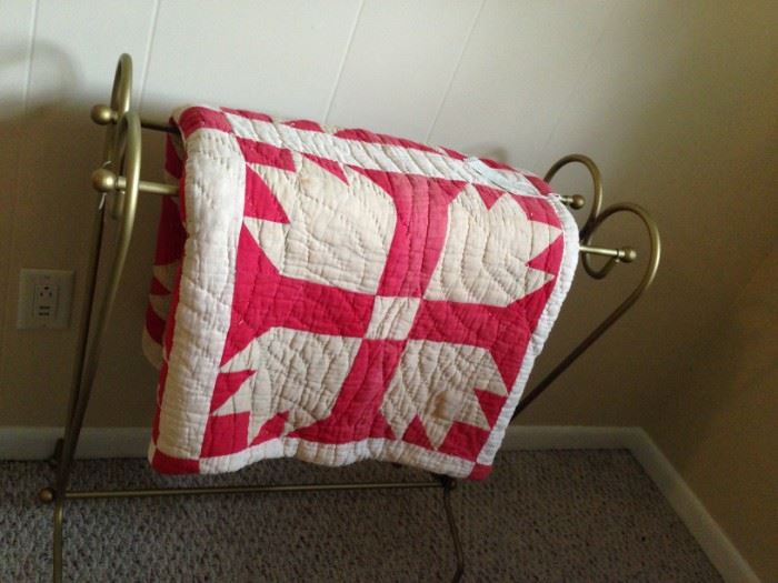 early 20th century handmade quilt with cotton batting