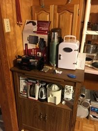Mini Cooler, Vintage Aladdin Thermos, Waffle Maker, Microwave Cart, Slicers