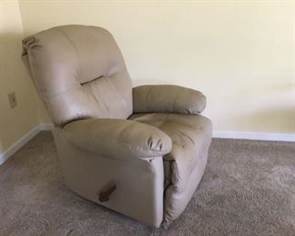 Taupe Bonded Leather Recliner