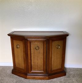 Wood/Cane Entry Table