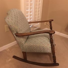 Antique Upholstered Rocking Chair
