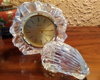 Baccarat porcupine crystal clock