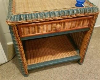 pair of wicker night stands