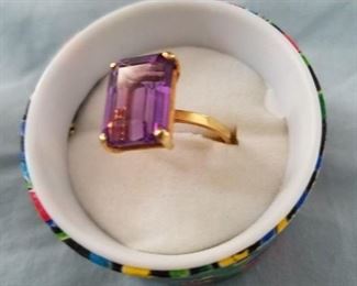 10k gold and amethyst ring 