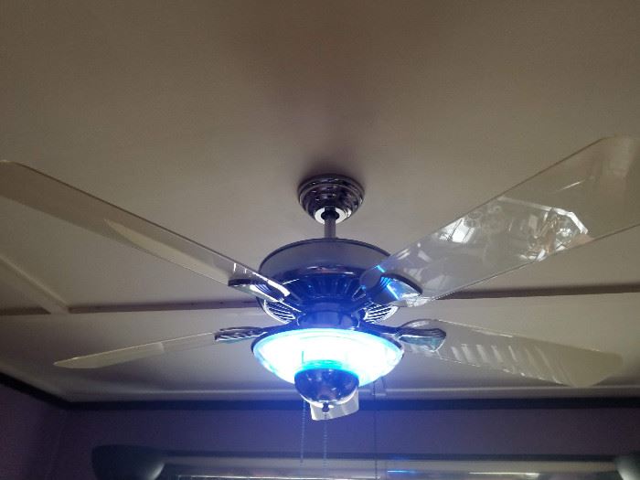 Hampton Bay neon light and ceiling fan