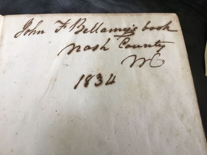 Large collection of antique books from the Bellamy estate in Nash County, NC
