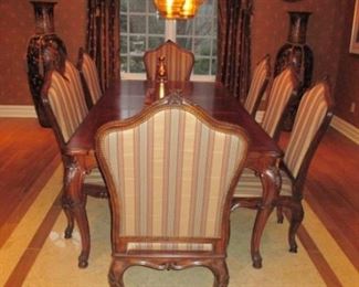 Henredon Dining Room Suite Complete with Marble Top Buffet 10 Chairs