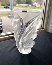 #28 - Lalique "Martinets" swallows vase - designed by Marie-Claude Lalique in 1982. It can still be purchased from Lalique for $2,800!