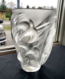 #28 - Lalique "Martinets" swallows vase - designed by Marie-Claude Lalique in 1982. It can still be purchased from Lalique for $2,800!
