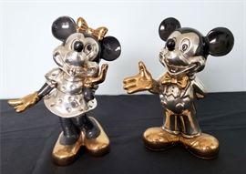 #29 - D'Argenta Mexico "Mickey Mouse" and "Minnie Mouse" gold/silver-plated figurines