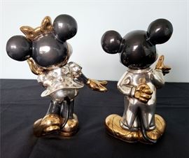 #29 - D'Argenta Mexico "Mickey Mouse" and "Minnie Mouse" gold/silver-plated figurines