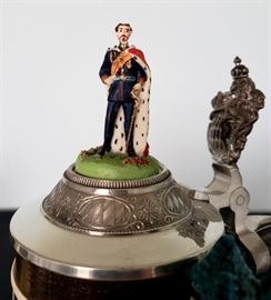#38 - WW-Team German beer stein - "Falkenstein Castle" - limited edition 1965/9000. Second in the series "Romantic Germany". There is a miniature figure of King Ludwig II on the lid.