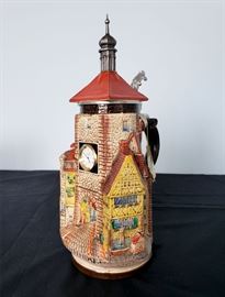 #39 - WW-Team German beer stein - "Rothenburg Plönlein Clock Tower" - limited edition 6157/9000. Second release in the series "Germany's Most Beautiful Citadels, Castles, and Buildings". The clock tower has a functional clock on it.