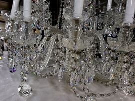 #40 - Swarovski Crystal chandelier - this is massive at over 3 feet tall with a whopping 18 lights! Pictures do not do it justice. The crystals are magically beautiful! When you see this in person, you can tell these are not ordinary chandelier crystals. Upon further research, we believe this chandelier is actually made by King's Chandelier Company in North Carolina, and not Schonbek as previously stated. It is their "King" model, which can still be purchased for $8,279! They use Swarovski crystals and you can purchase replacements for the missing ones on their website.