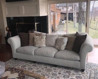 TRADITIONAL TAUPE BAKER SOFAS - 2 AVAILABLE (108”L x 40”W x 35”H)