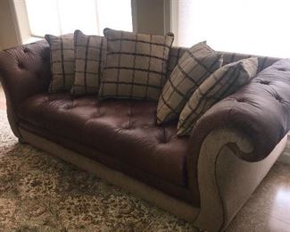 BEAUTIFUL TUFTED LEATHER SOFA-2 AVAILABLE (98"L x 43"D x 32"H)