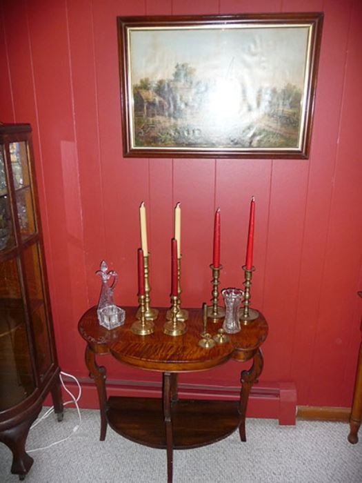 Table & Brass Candlesticks