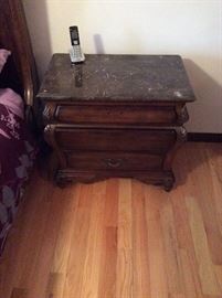 Vintage Nightstand Marble Top