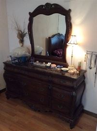 Gorgeous Rich Looking Carved Vintage Dresser