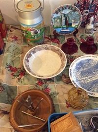 Plates, Bowls, Milk Jugs, Nut Crackers