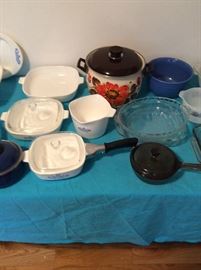 More Kitchenware! Corning, Pots and Pans, Pie Plates, Bowls