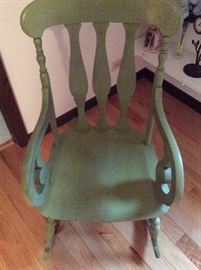 Green Wooden Rocker