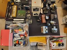 Cameras, office, electronics.