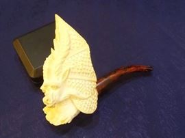 Extensive pipe collection. These are high end pipes that have been stored for 14 years. Included are Turkish block meerschaum with styles of eagle claw, mermaid, dragon, lion, turtle top, floral and others. Some of the brands include CAO, Alpha, Masto de Papa, Paykoc, Bjarne and others. Theses pipes have been smokes and have great patina. 