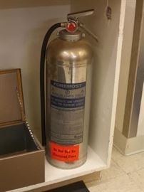 Vintage chrome Foremost fire extinguisher.