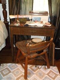 Singer sewing machine and chair