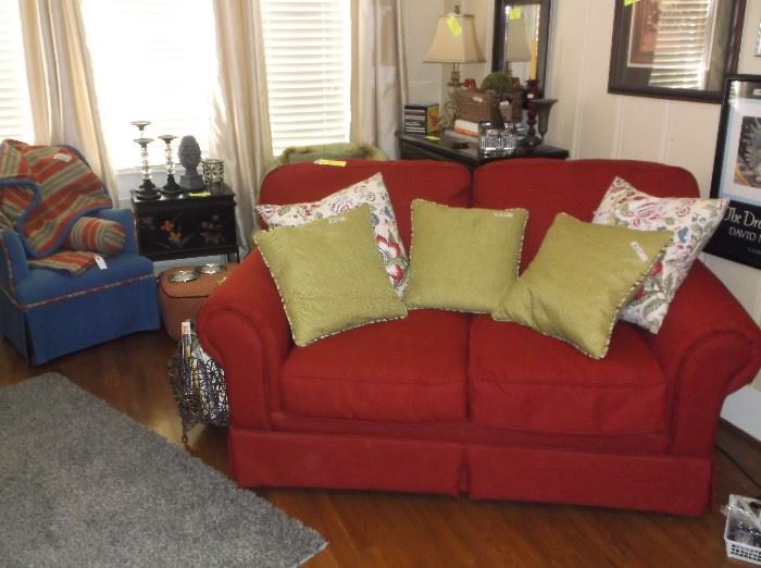 Small red sofa