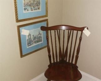 One of two Windsor side chairs