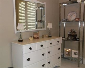 White dresser and mirror