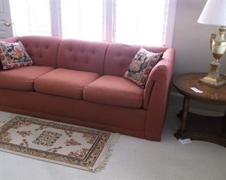 Sofa and round side table