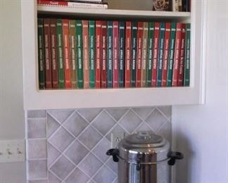Cook books and 60 cup coffee urn perculator