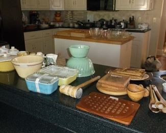 Jadite, Pyrex, Watt Pottery, etc.
