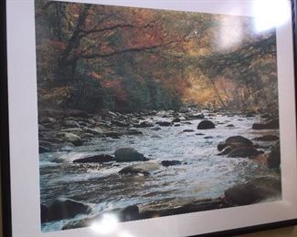 Signed print of river scene
